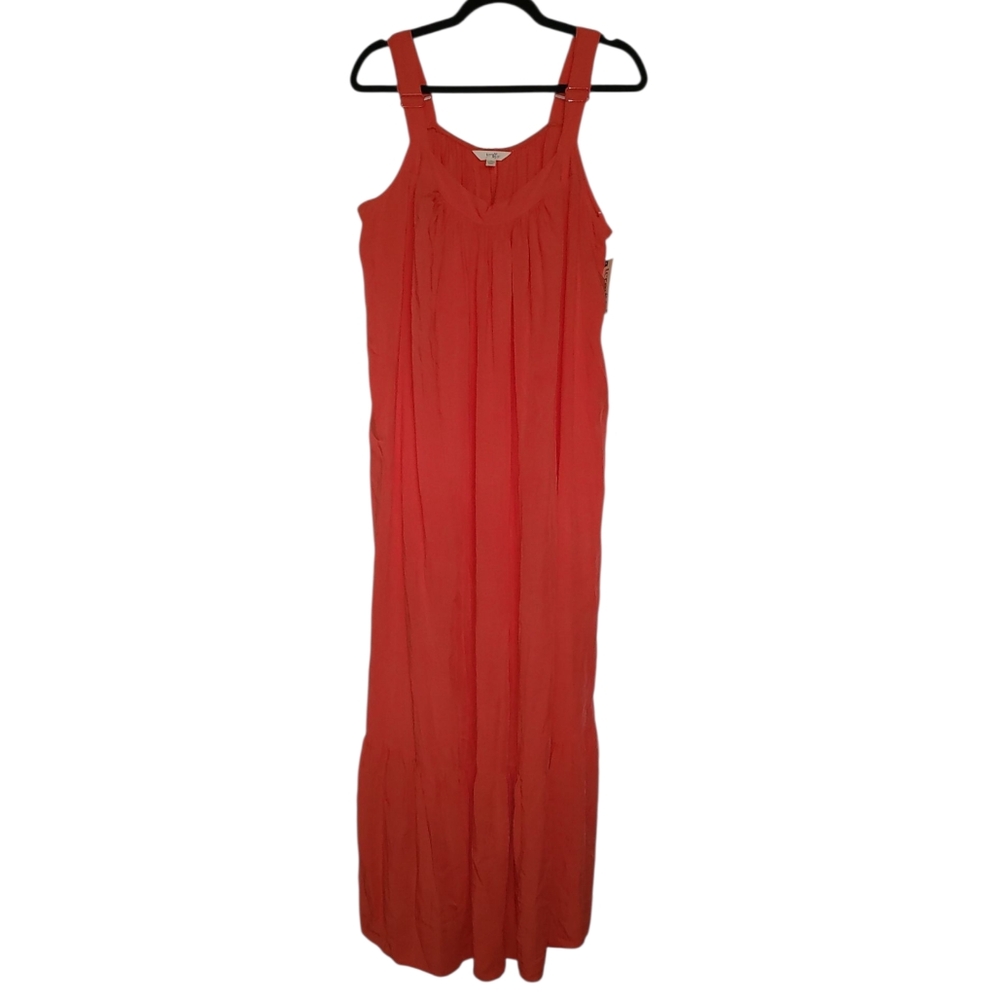 Elegant Coral Maxi Dress Plus Sz 1X 16 - 18 NWT